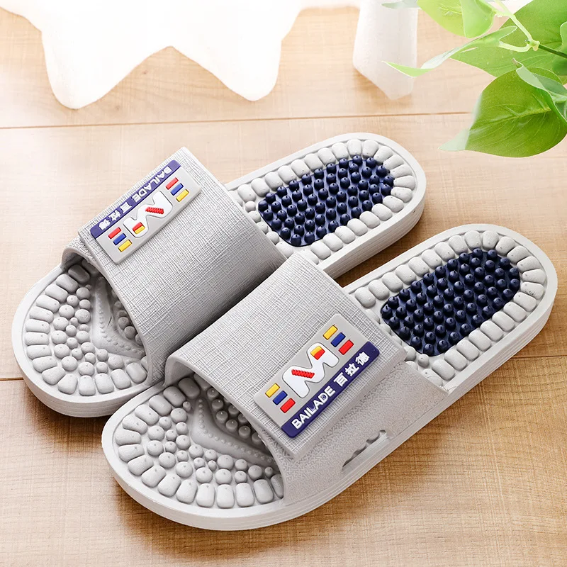 

massage slipper men acupoints soles home indoor antiskid non-slip bathroom sandals lover women cool treatment Foot slip-on shoes