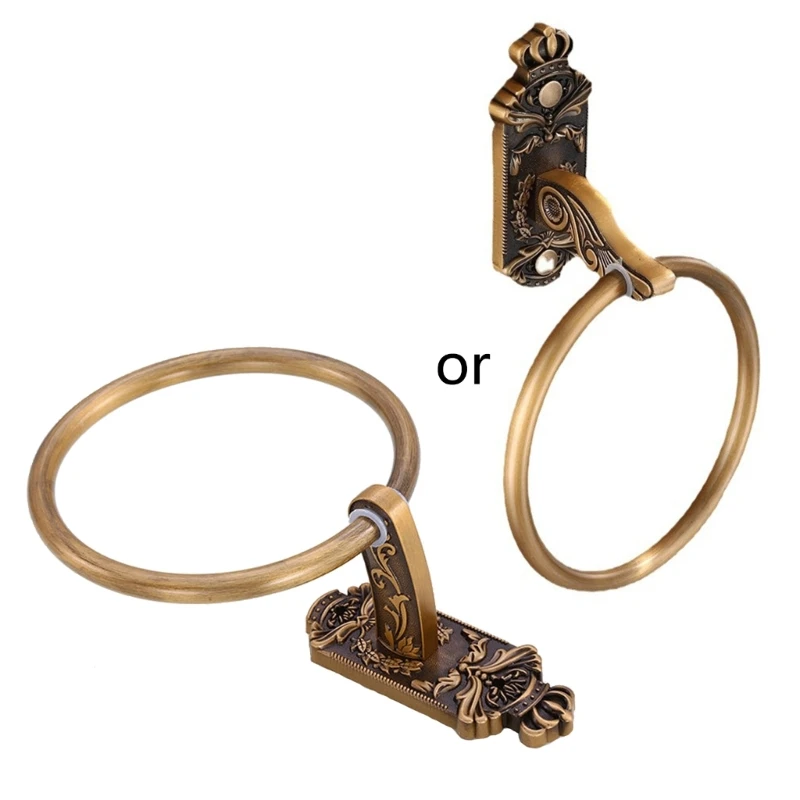

Ретро латунное кольцо для полотенец, держатель для полотенец для ванной комнаты, вешалка для полотенец, настенное крепление, для