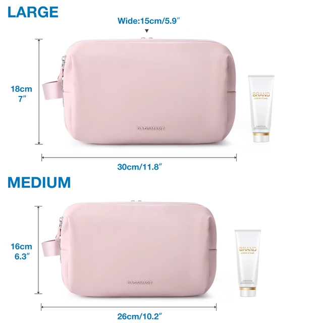 55182-127070.jpg Women's Cosmetic Bag BAGSMART Waterproof Dopp Kit for Travel Lightweight Toiletries Bag for Men Makeup Bag Travel Necessaries