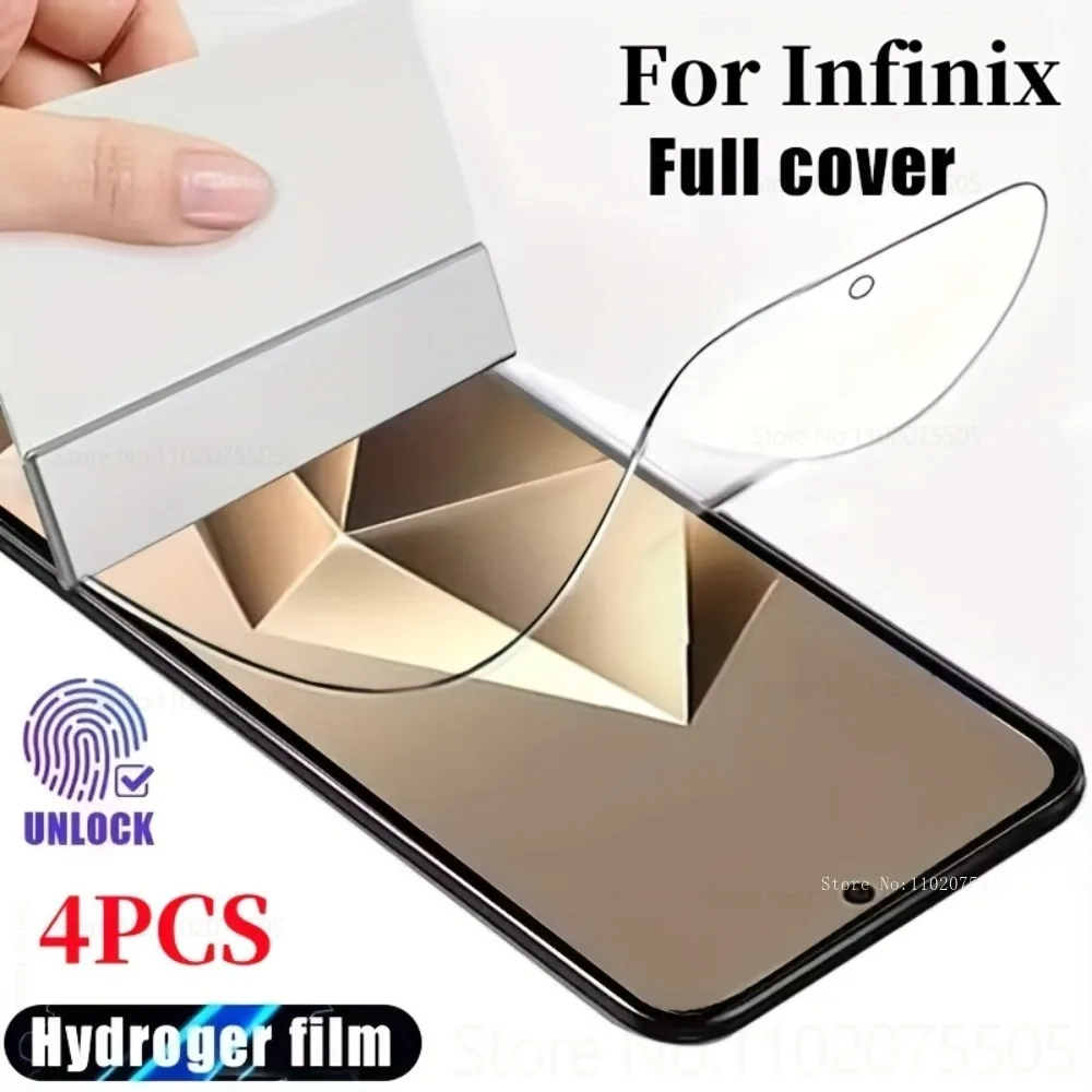 4-Piece Soft Hydrogel Film Screen Protectors - Full Coverage & High Definition