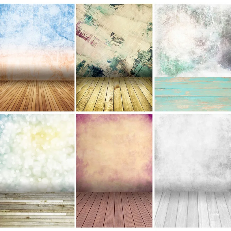 

Vintage Gradient Solid Color Photography Backdrops Props Brick Wall Wooden Floor Baby Portrait Photo Backgrounds 210125MB-31