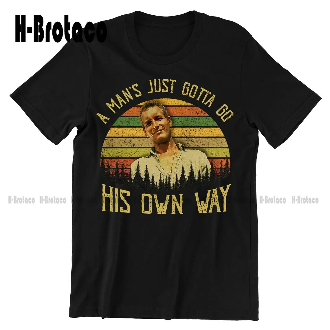 

Винтажная Футболка люка Джексона, Мужская футболка с надписью «Just Go His Own Way», футболка унисекс в стиле 1950-х с цитатами фильмов, ТВ-шоу, индивидуальный подарок