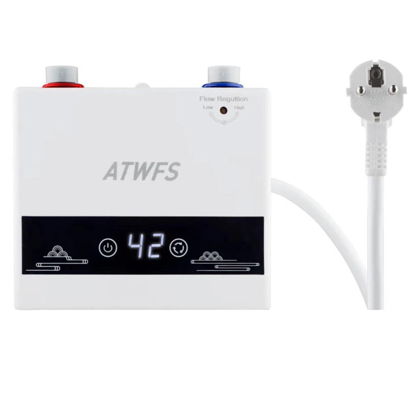 Electric Water Heater ATWFS Tankless Instant Water Heater 220v Electric Heaters for Home Kitchen for Bathroom Shower Hot Heater 4600-5500W
