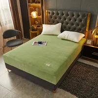 Drap-housse en velours doux et épais, housse de matelas antidérapante de haute qualité, protection réglable, drap de lit doux avec élastique 3