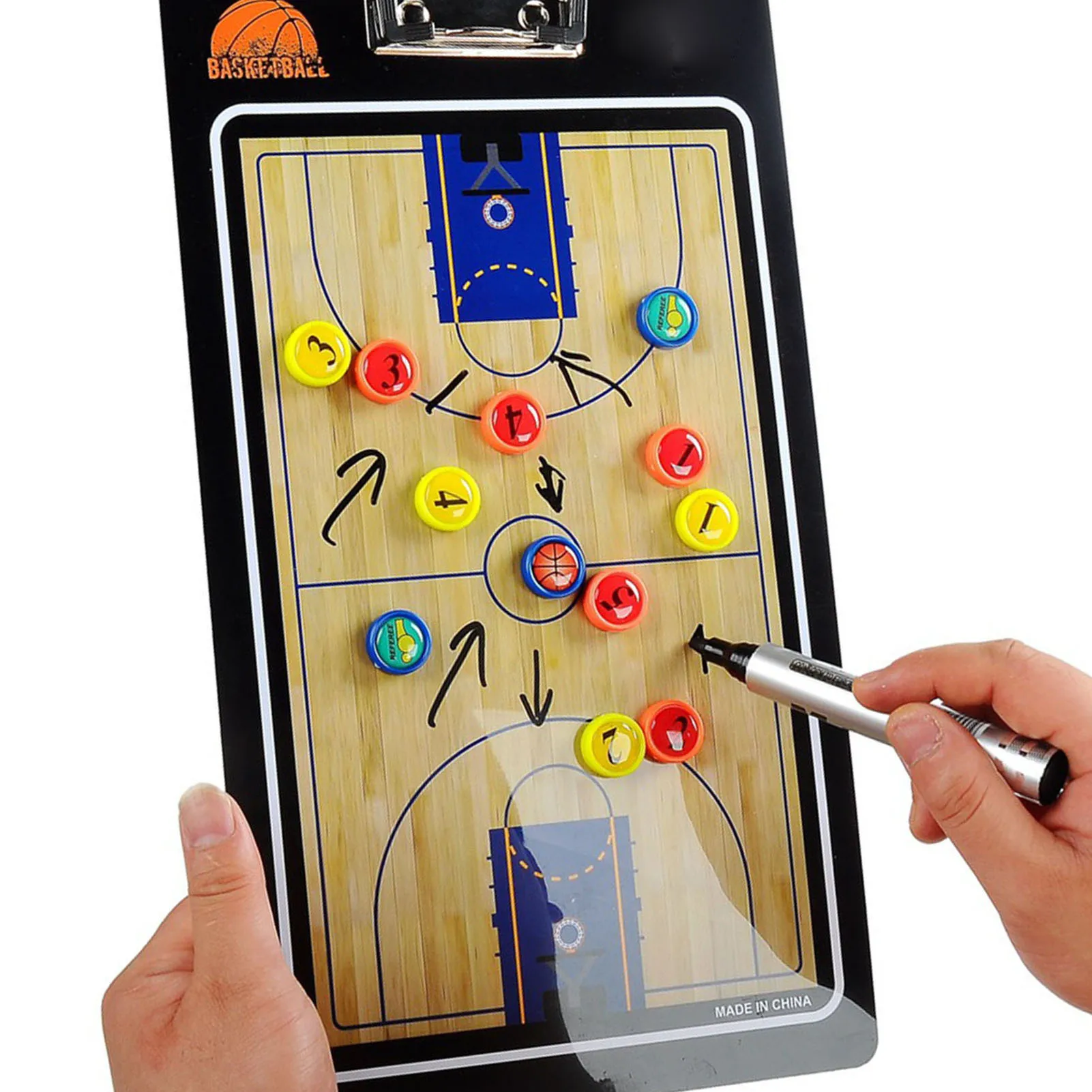 Basketball Coaches Magnetic Tactic Board Magnetic Dry Erase Basketball Coaching Board for Game Plans and Strategies