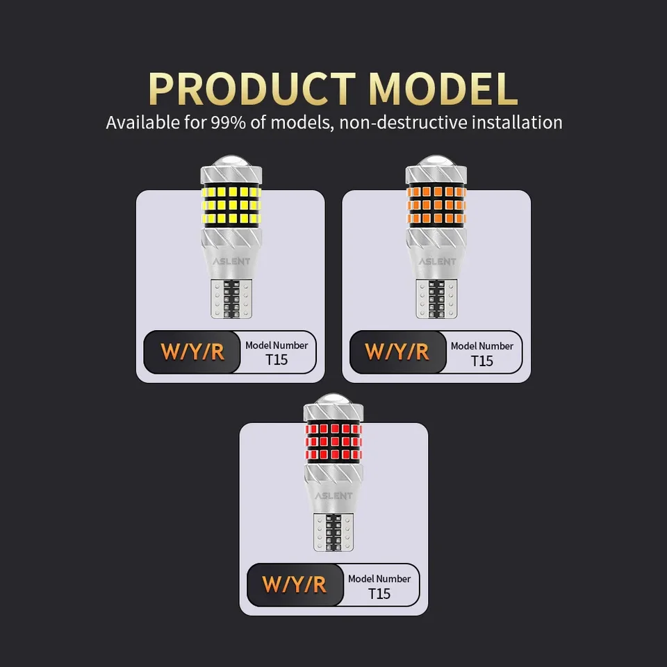 A6 AUXITO LED Reverse Back Up Lights Bulbs T15 912 921 Canbus - Foto 8