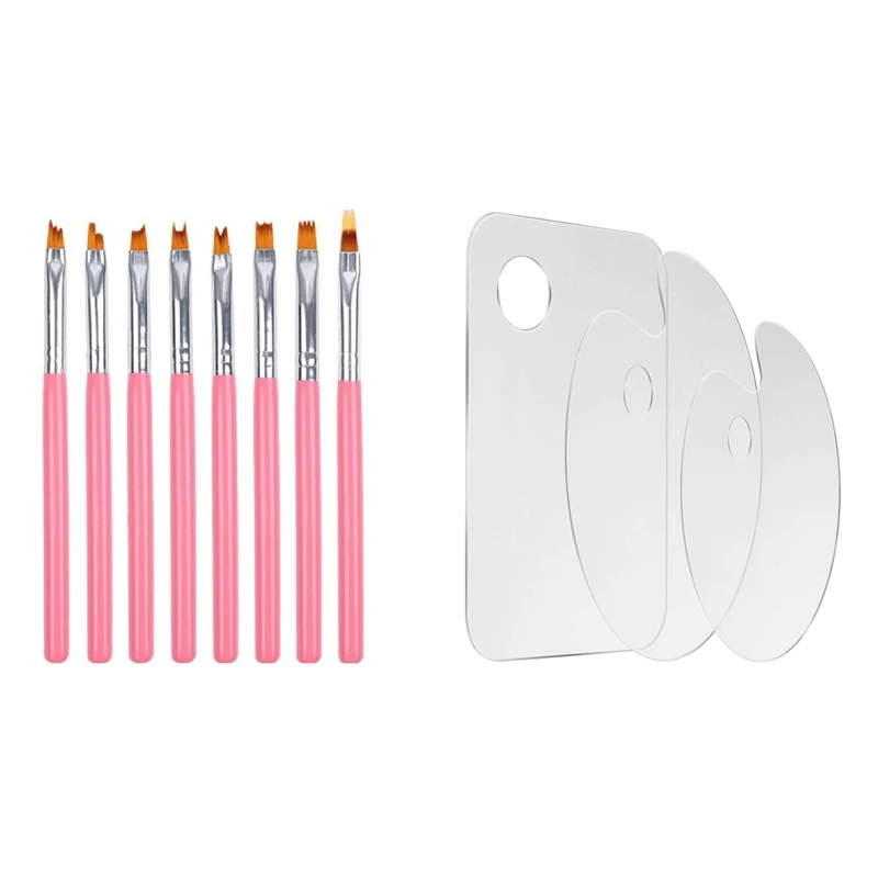 

3 Pcs Acrylic Paint Palette Clear Art Palette & 8 Pcs Color Paint Pen Set
