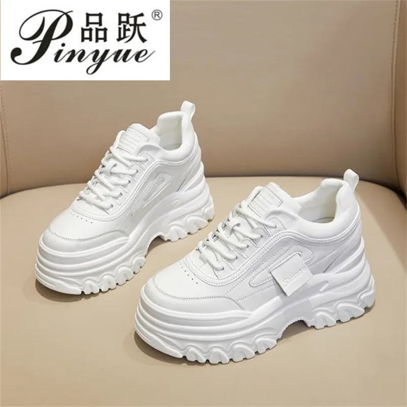 

9cm Women High Top White Sneakers Womens Platform Chunky Vulcanized Shoes Tenis Female Lace Up Candy colors Casual Sport Shoe