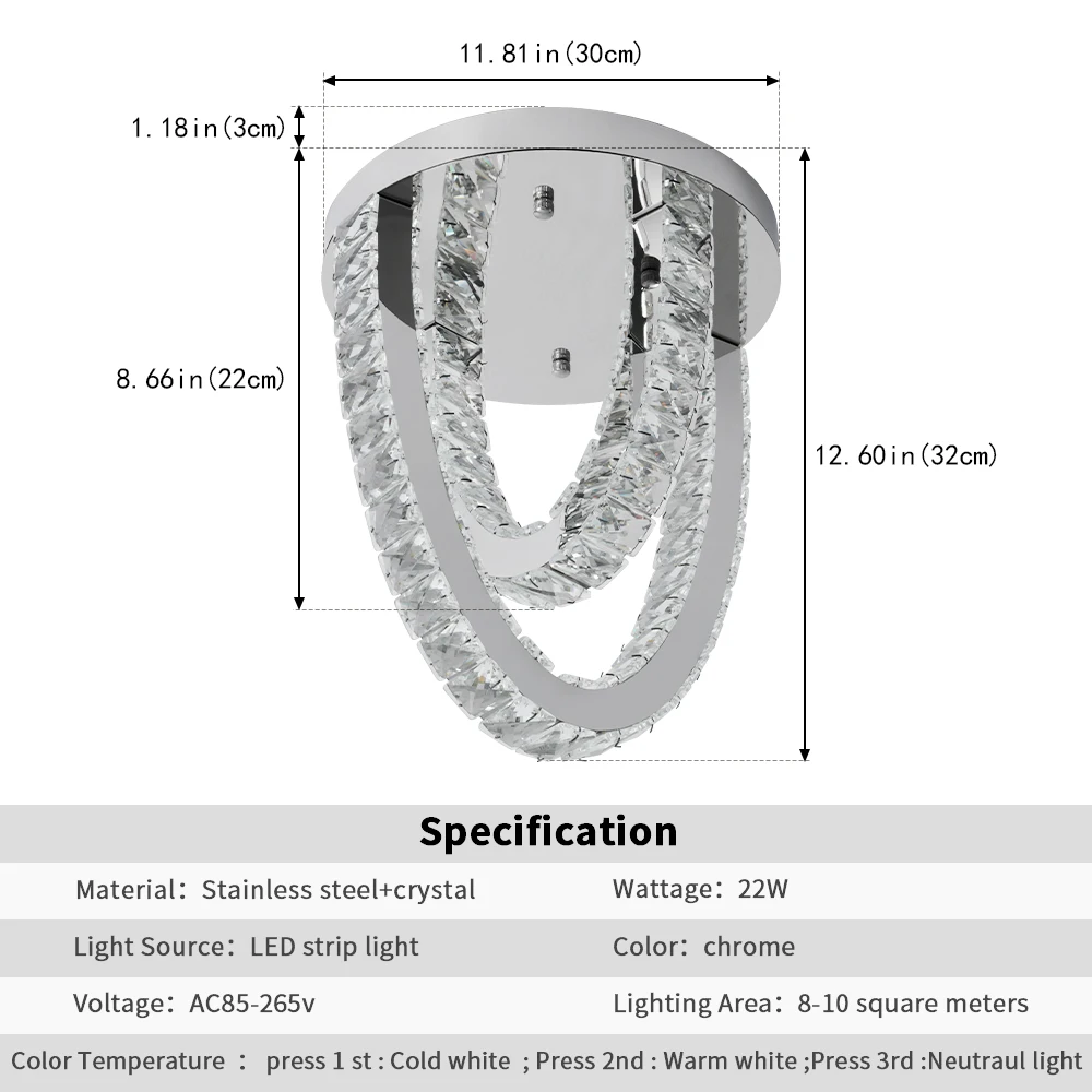 VETRULUS Crystal Ceiling Chandelier Home Decoration Luxury Led Ceiling Lights Living Room Bedroom Dining Lighting Fixture Lamp