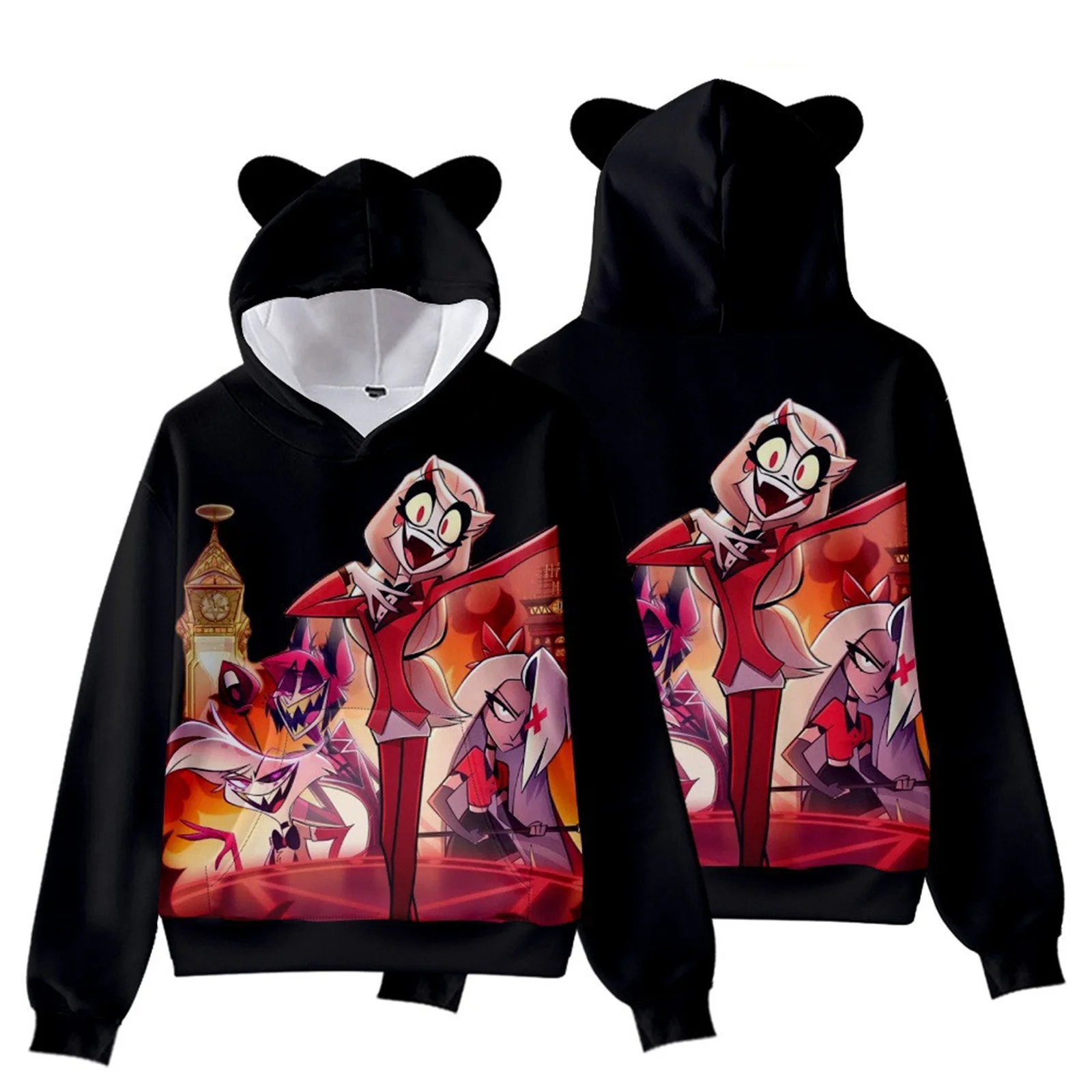 thumbnail image 1 of Sudadera con capucha de Anime Sir Pentious Vaggie Husk Charlie para hombre y mujer, disfraz de Alastor Dust Angel Lucifer, chaqueta, abrigo, 1 of 4