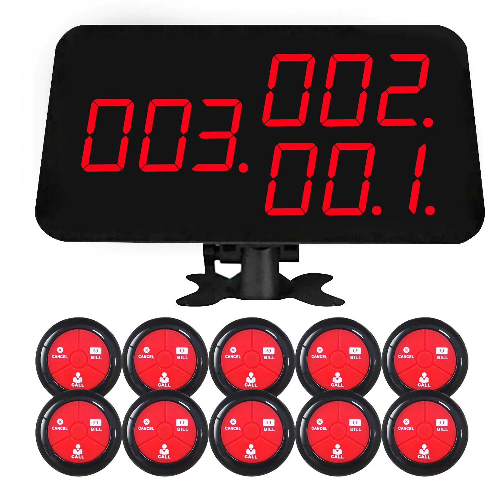 KOQI Pager Wireless Waiter Call System Service Beeper 1 Number Monitor 10pcs Waterproof Table Caller Bell for Bar Restaurant
