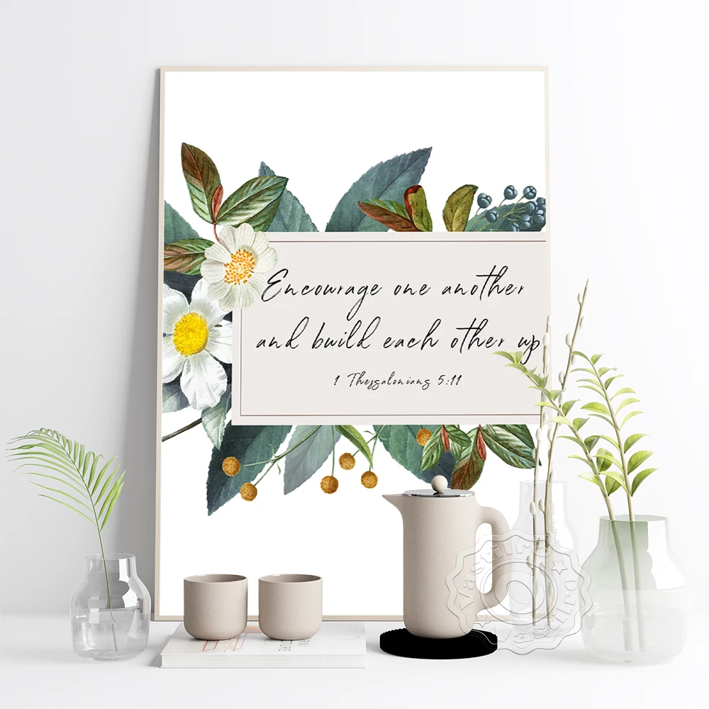 

Scripture Art Print Bible Verse Quote Poster Encourage Canvas Painting Inspiration Wall Stickers Christian Decor