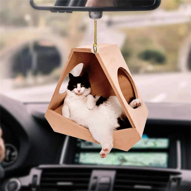 3D Print Funny Creative Hangs For Car Rear View Decor Flying Cat Pendant Car  Backpack Ornaments Car Hanging Decoration Xmas Gift - AliExpress