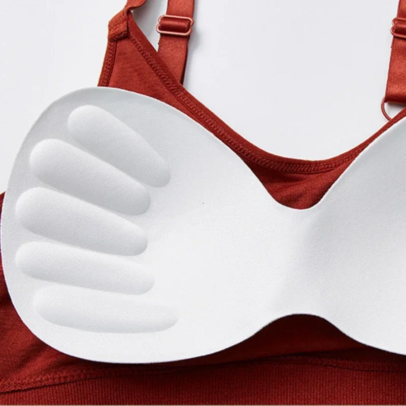 Women's Tube Tops Seamless U Back Crop Top Sports Tank Tops Bottoming Bra with Chest Pad