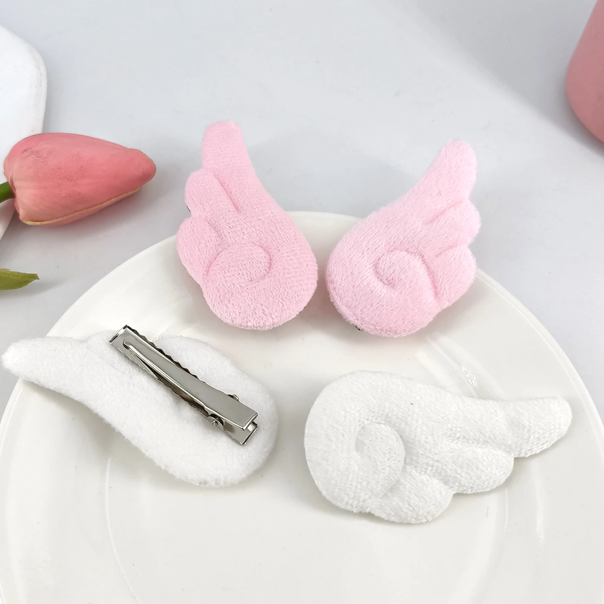 2 Stücke/20 Stücke 5 cm Engelsflügel Super Nette Engelsflügel Plüsch Haarnadel Mädchen Haarspange Zubehör Haarspangen Hairgrip Kopfschmuck Kopfbedeckung – Detail 5