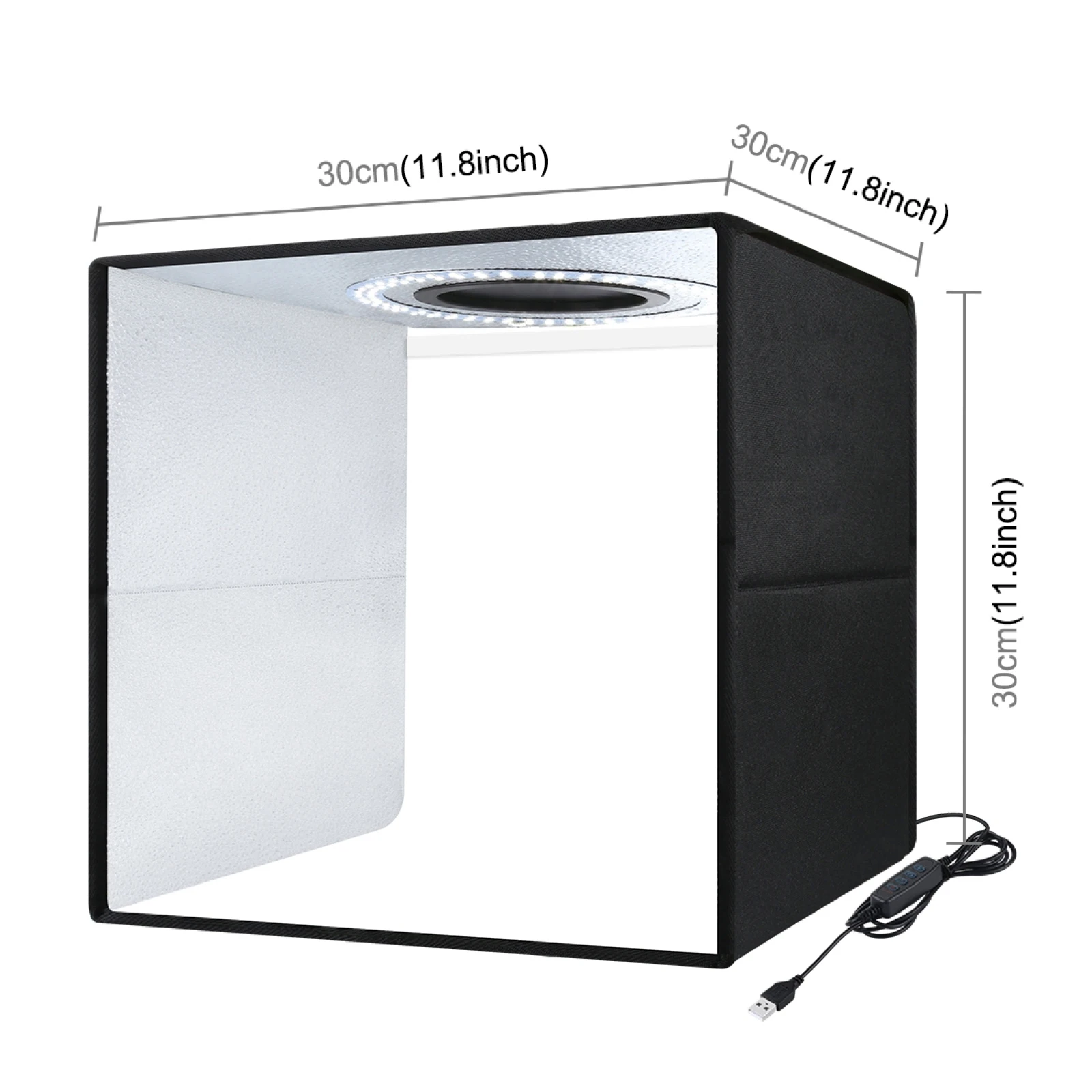 Description Picture 3 of itemPuluz Photo Studio Box,30/40CM Photography Lightbox,Photo Shooting Tent Box Kit 6 Color Backdrop,Dimmable Ring LED Photo Softbox