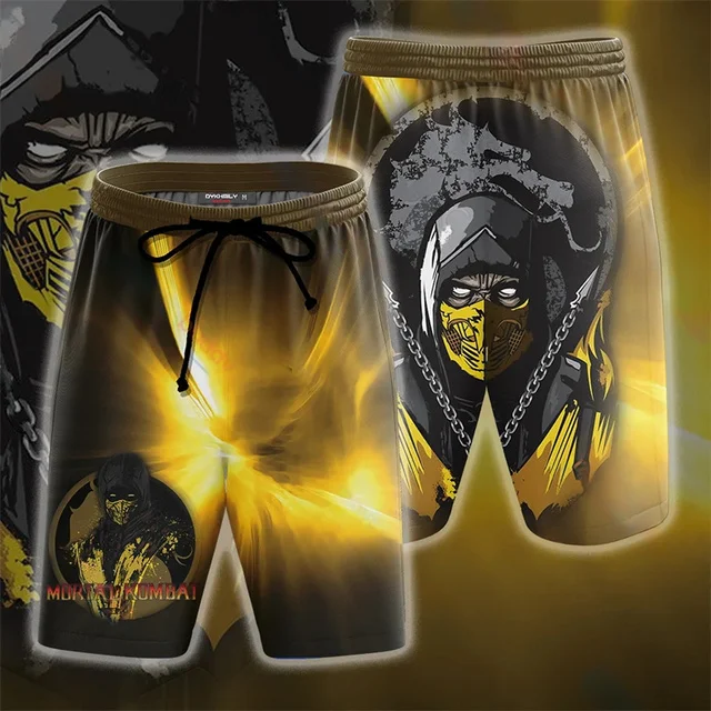 Game Mortal Kombat Graphic Board Shorts Men Summer 3D Printed Hawaiian Beach Shorts Hawaii Surf Short Swim Pants 5