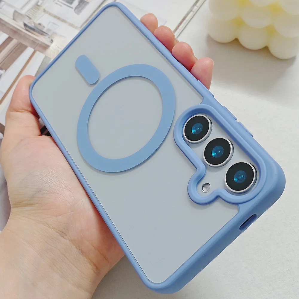 Frosted Magnetic Phone Case for Samsung Galaxy S26 Ultra S25 Edge S24 S23 FE S22 Plus for Magsafe A57 A37 A17 A07 A56 A36 Cover
