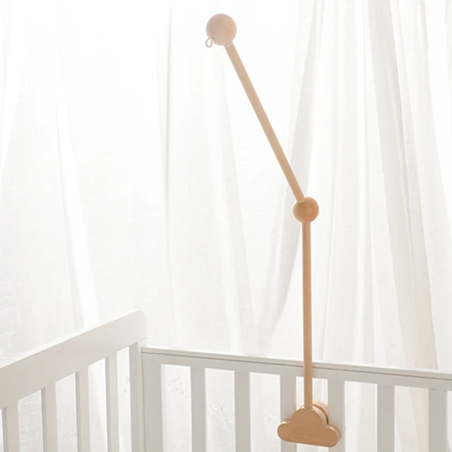Support de clochette en bois pour bébé de 0 à 12 mois, support de cloche de lit Mobile en bois pour nouveau-né, cloche de lit en Crochet, jouets suspendus, hochet pour nouveau-né 1