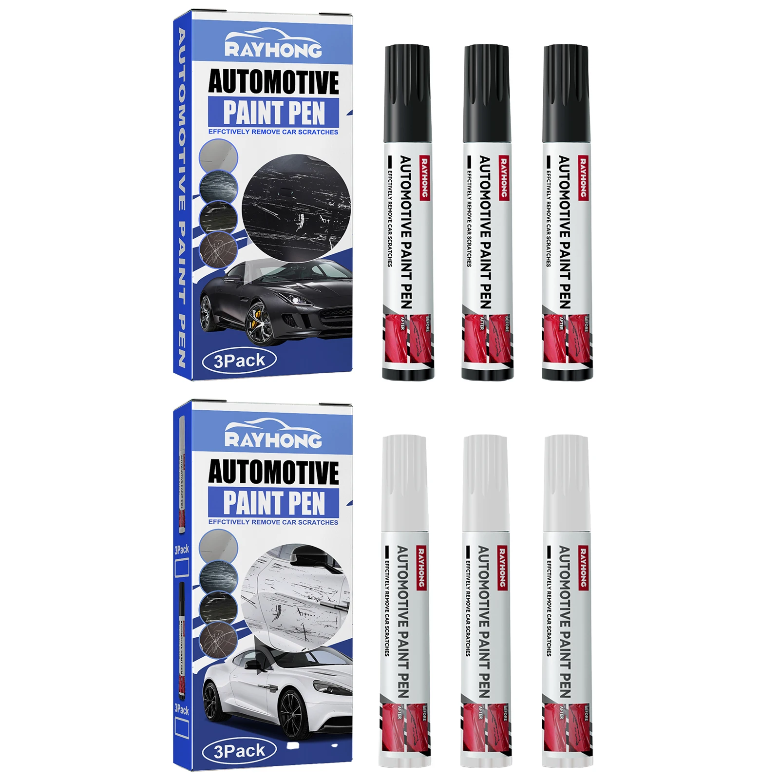 

3pcs Car Mending Fill Paint Pen Car Paint Pens Auto Scratch Tools Fix Mend Remover Waterproof Repair Maintenance Paint Care