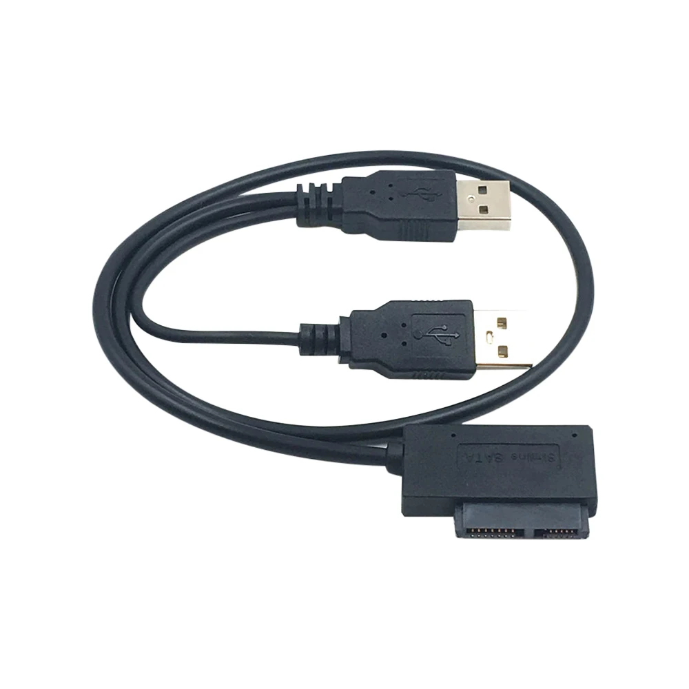 노트북 노트북 CD-ROM DVD-ROM ODD용 슬림 라인 SATA 케이블 코드, 외장 USB2.0 전원 공급 장치 포함, USB 2.0-6, 7, 13 핀