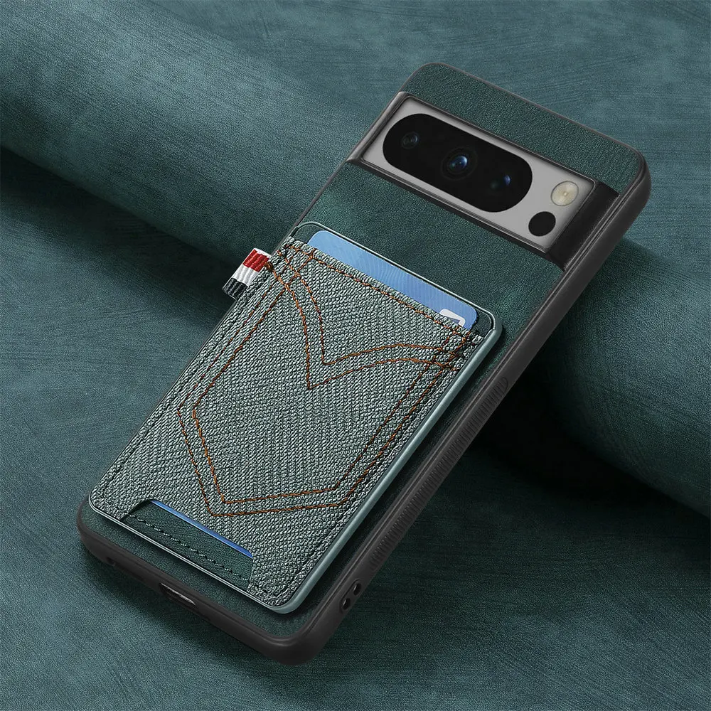 Leather Card Holder Case with Magnetic Car Mount and Shockproof Protection