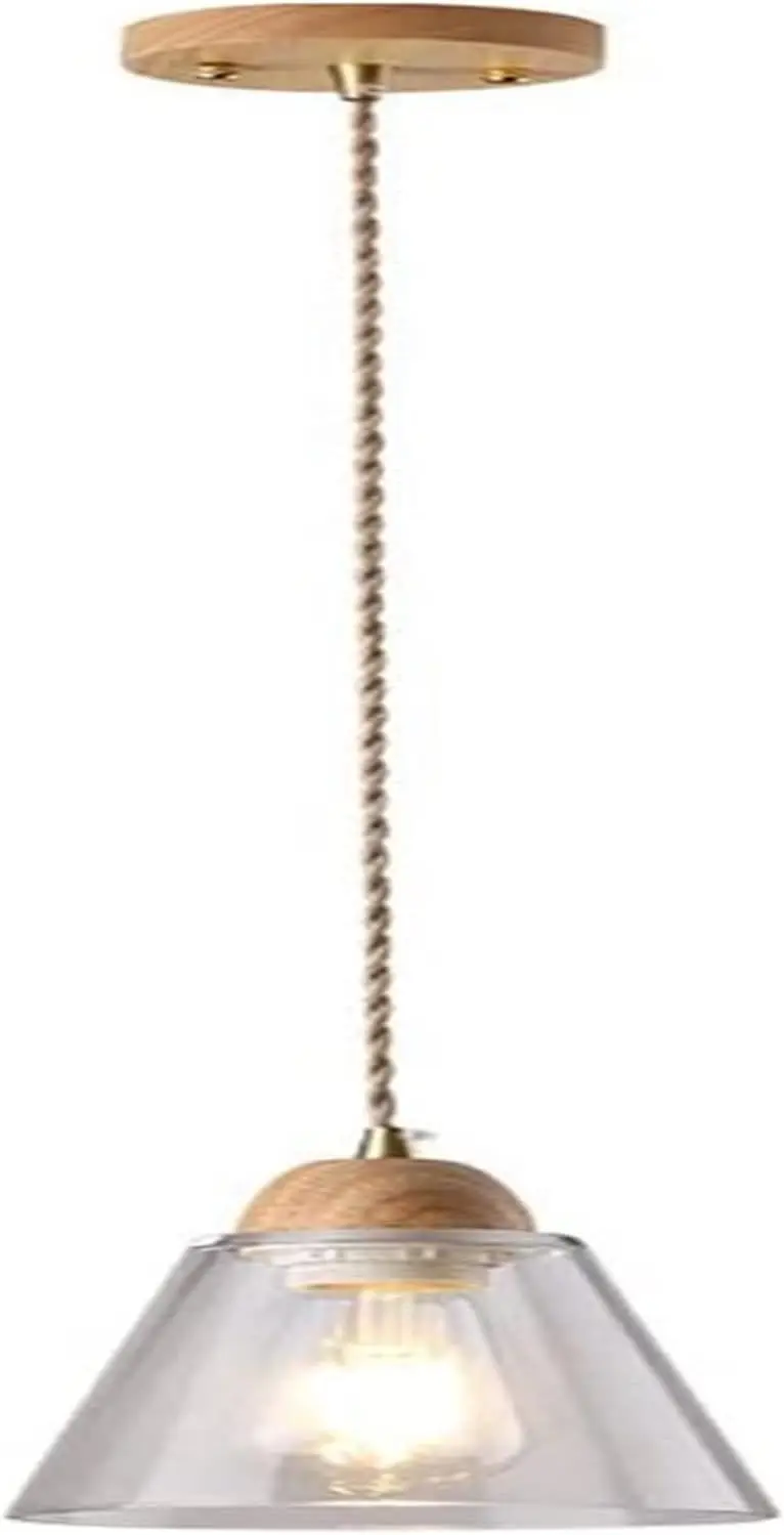 

Chandelier E27 Glass Lantern Hanging Lamp Oak Decorate Pendant Light Chandelier Bar Bed Suspension Light