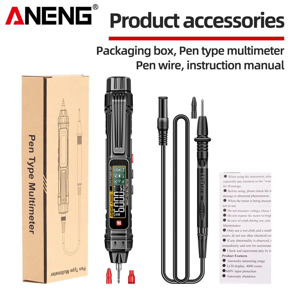 ANENG Ʈ    Ƽ, AC DC  NCV,  Ƽ а ׽ , 6000 īƮ