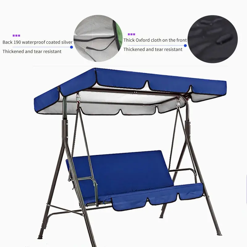 3-Seat Swing Seat and Ceiling Cover Garden Swing Hammock Tent Waterproof UV Protection Courtyard Cover (not include swing)