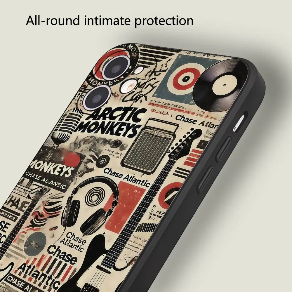 Indie Rock Collage Black Silicone Matte Phone Case