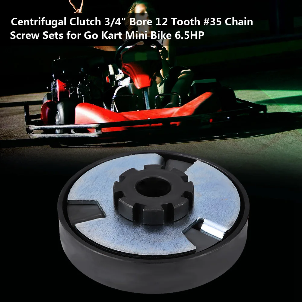 3/4 in Bore Centrifugal Centrifugal 3/4" Bore 12 Tooth #35 Chain Screw Sets for Kart 6.5HP PBH540687