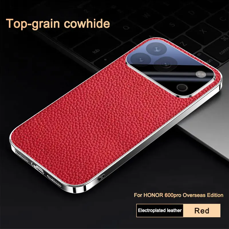 Luxury Leather Skin-Friendly Protective Back Cover for Honor 600 Pro - Lens Protection Bumper Case