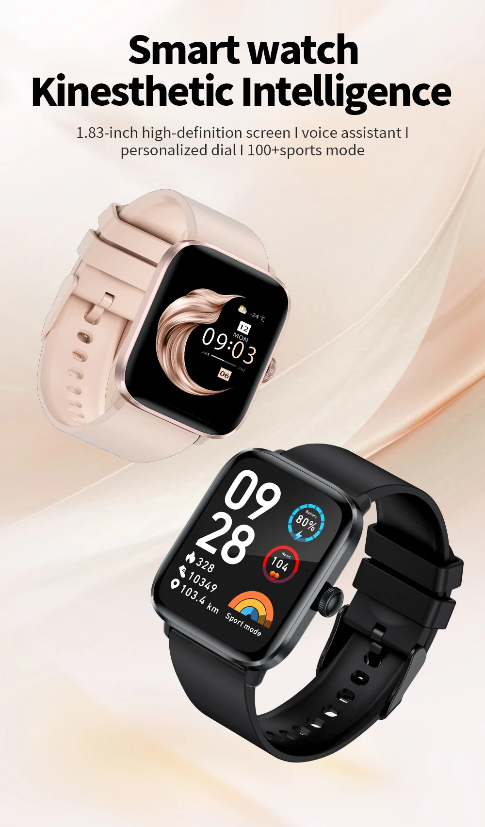 LIGE Women Smart Watch 1.83”Full Touch Screen Heart Rate Bracelet Sports Fitness Tracker Ladies Smartwatch For Android IOS +Gift