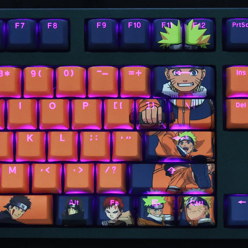 Anime Gaming Key Caps Grupo Ninja Keycap Pbt Dye Subbed Keycaps Desenhos Animados Keycaps Ansi 61 87 104 108 Layout Layout - Imagem 5