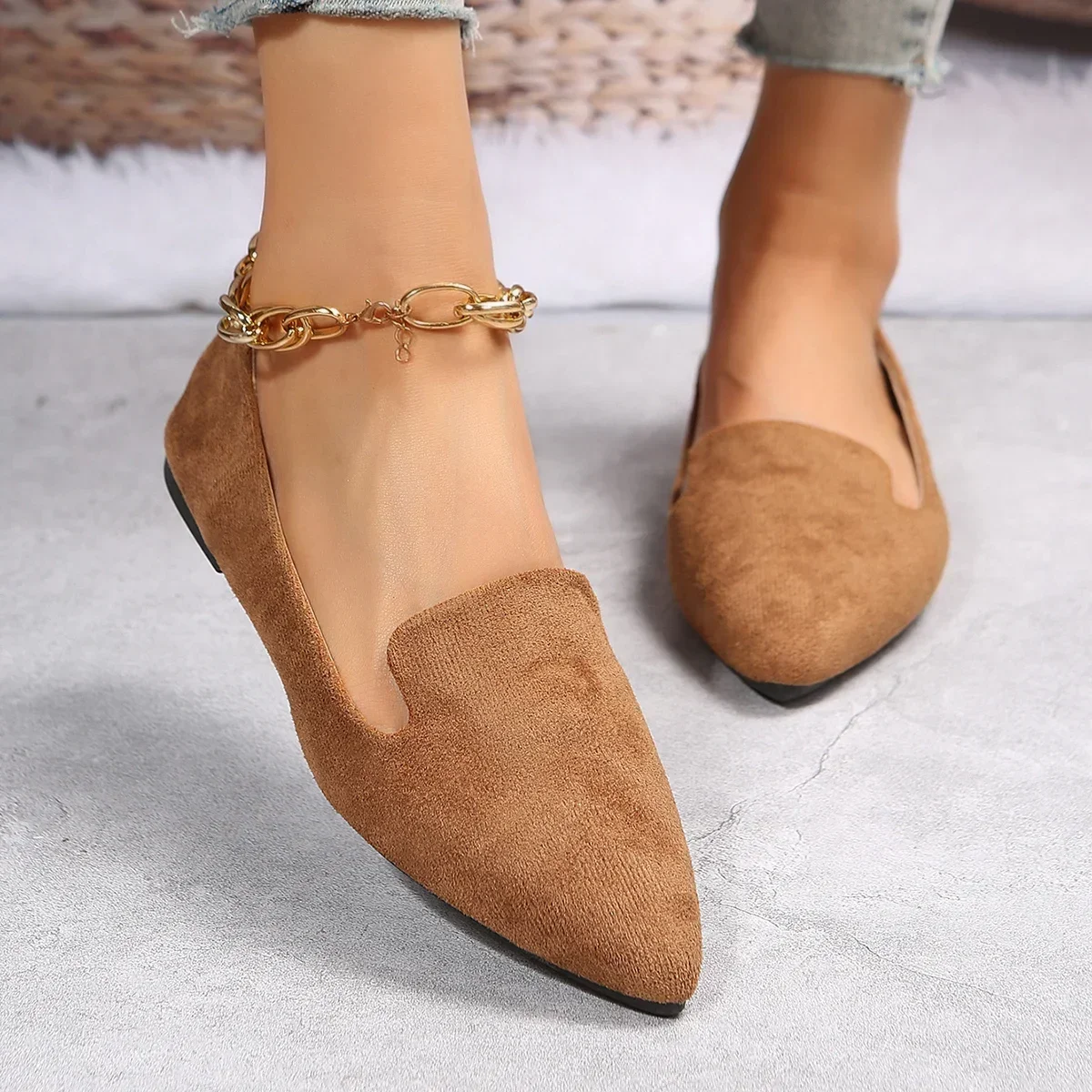 

Туфли женские с острым носком, дышащие удобные простые, модная повседневная легкая обувь на плоской подошве, с закрытым носком, NO:1-35-5