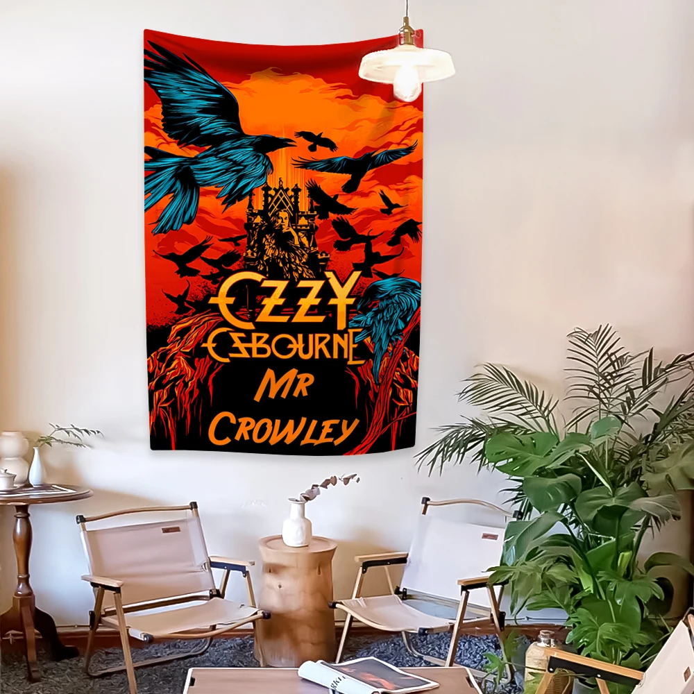 Rock And Roll Music Singer Tapestry Ozzy Osbourne Album Cover Tapestry Decorations Home Decor Wall Hanging Background Cloth Bedroom Dorm Decoration