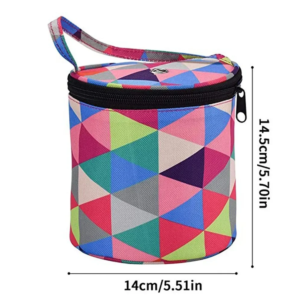 13x13x3cm Woolen Printed Storage Drum Bag 600D Oxford Cloth Knitting Bag Oxford Cloth Crochet Organizer Yarn Knitting Tote yarn storage bag