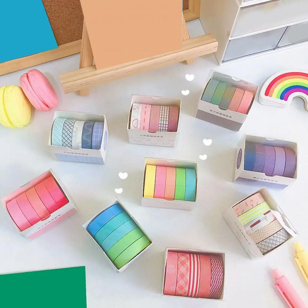

5 Rolls Practical Handbook Macaron Decoration Decal Sticker Hand Account Sticker Exquisite Long Lifespan