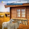 Wall Mount Hay Feeder Rack, Heavy Duty Carbon Steel Hay Holder, Large Capacity for Horses Goats Cattle Sheep Livestock,Farm Use