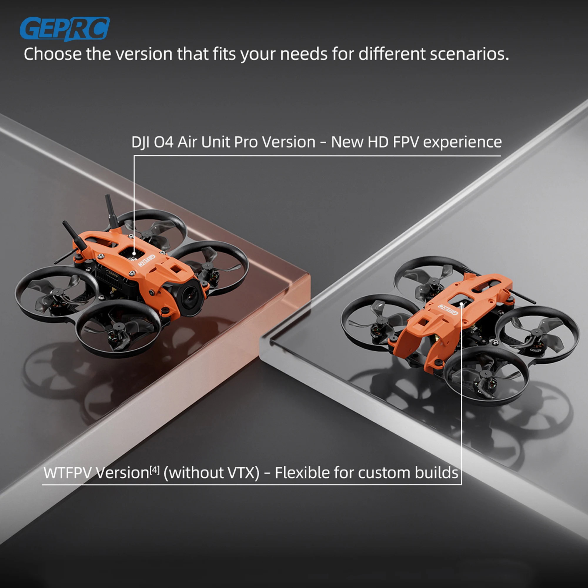 GEPRC DarkStar16 1.6인치 FPV 드론 O4 에어 유닛 프로 14800KV 모터 RC 프리스타일 쿼드콥터 오렌지 그레이 WTFPV SPEEDX2 포함