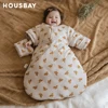 Baby Sleeping Bag Kids Sleepwear Sleeves Removable 0-2 Years Baby Sleepsack 2.5Tog Child Anti-Kick Blanket Quilt 100% Cotton 3