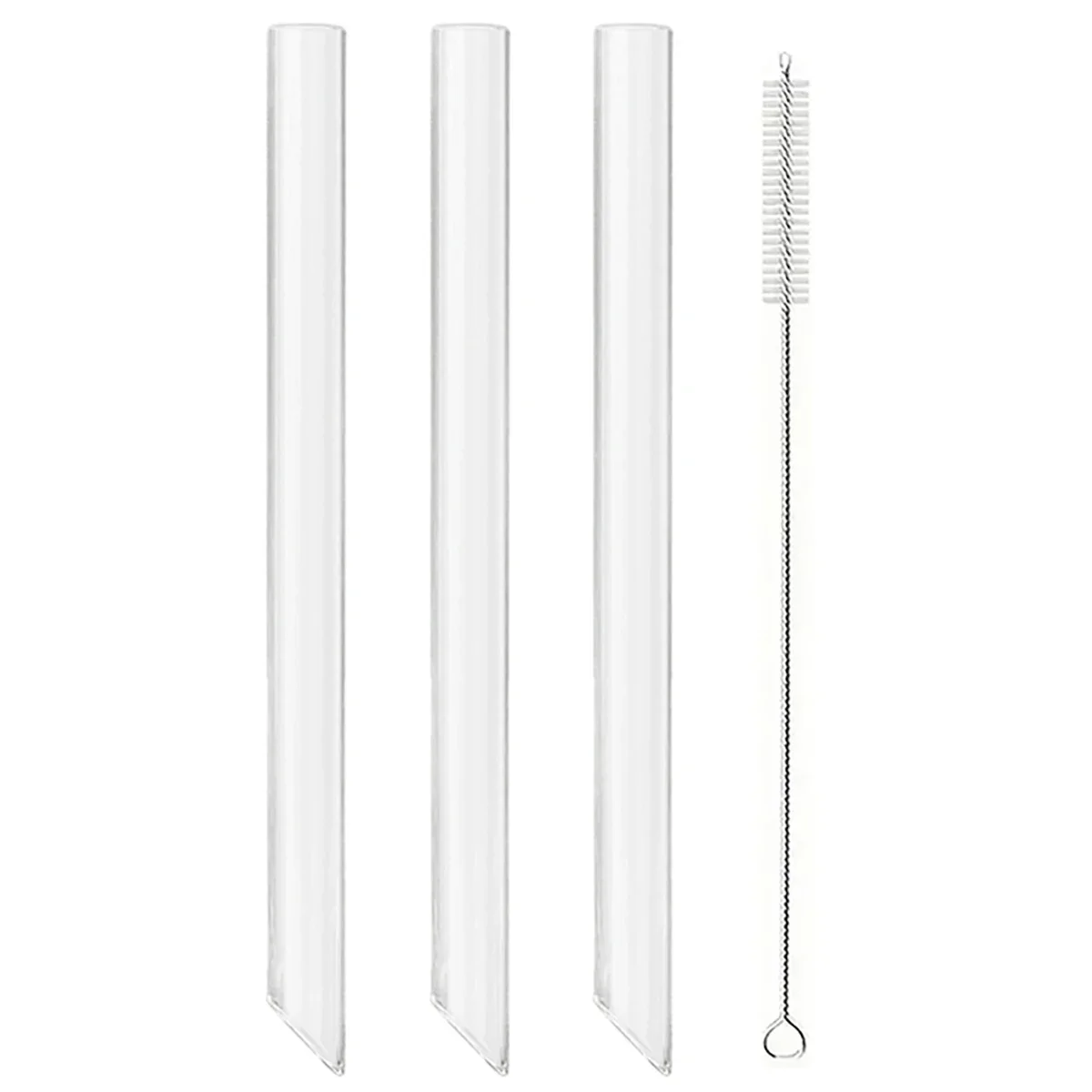 Eco-Friendly Reusable Glass Straws Set with Cleaning Brush - Perfect for Smoothies & Bubble Tea