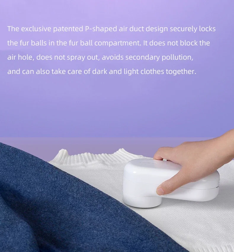 Description Picture 5 of itemIconic Brand Mijia Lint Remover and Cutter, Portable USB Electric Pellets Lint Remover Machine Clothes Fabric Shaver Hair Ball Trimmer