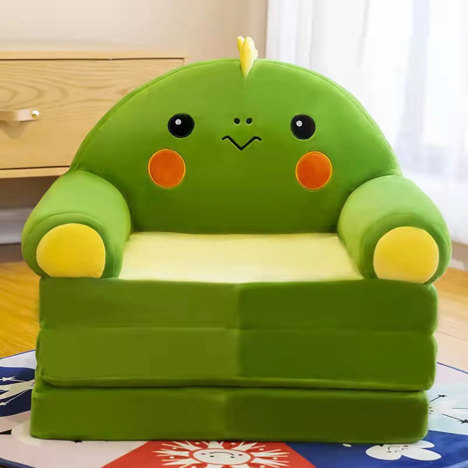 1pcs Cute Plush Foldable Kids Sofa Cover 2 In 1 Foldable Children Sofa Cute Cartoon Lazy Pillowcase Without Liner Filler children sofa
