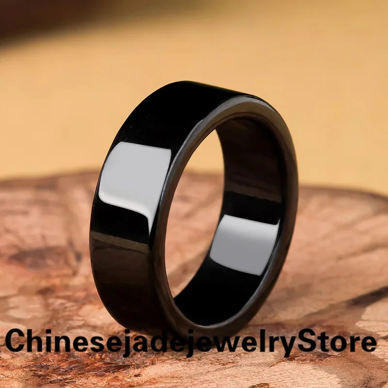 

Genuine Myanmar Black Jadeite Ring Men Women Healing Gemstone Fine Jewelry Grade A Burma Jade Rings Natural Stone Anillos Mujer