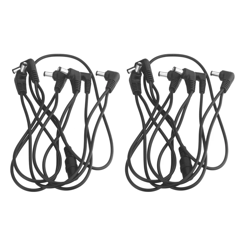 

ABGZ-2X Vitoos 6 Ways Electrode Daisy Chain Harness Cable Copper Wire For Guitar Effects Power Supply Adapter Splitter Black