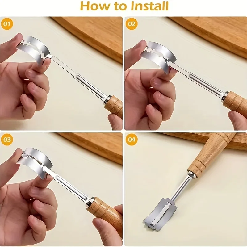 Bread Baking Tools Bread Lame Danish Dough Whisk Kit Dough Scraper Scoring Bread Knife Set For Pastry Baking Cake Dessert Sourdough Pizza