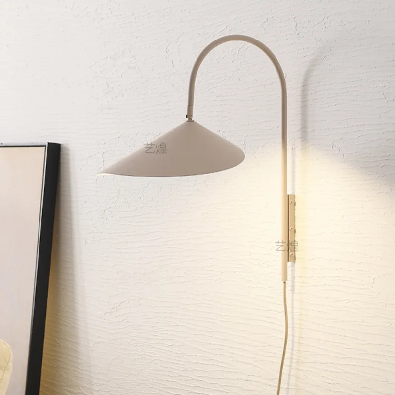 

German Ferm Living Arum Wall Lamp, Bedside Lamp, Leaf Shaped Lampshade, Minimalist Nordic Art Designer Lighting Fixture