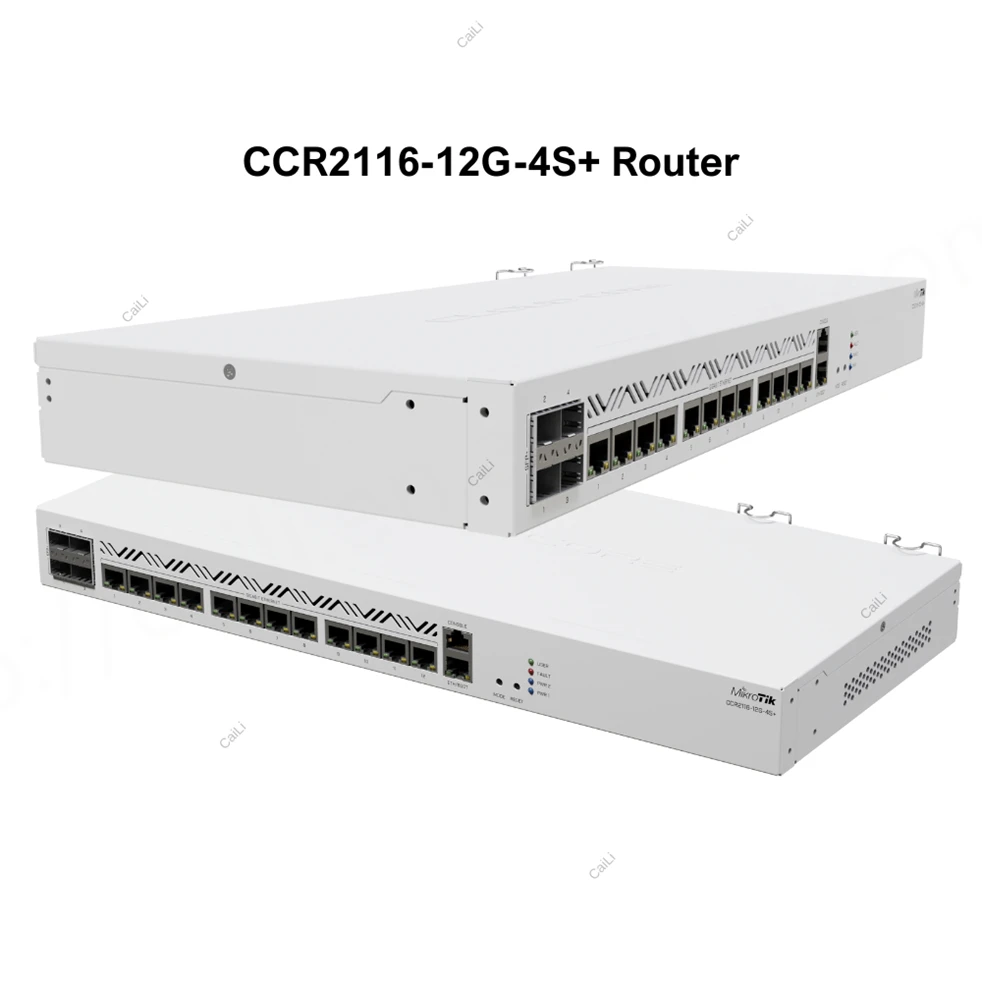 마이크로틱 CCR2116-12G-4S+ 16코어 10G 엔터프라이즈 ROS 16G DDR4 16코어 2GHz CPU 10G SFP+ M2 PCIE 슬롯 듀얼 - 이중화 전원 공급