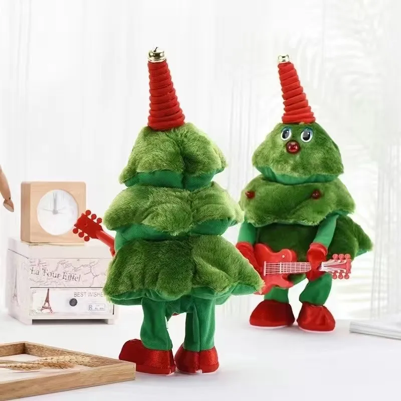Christmas Tree Singing Dancing Toys Santa Claus Baby Musical Toy Dancing Imitating Toys for Girl Boy Repeating What You Say Gift